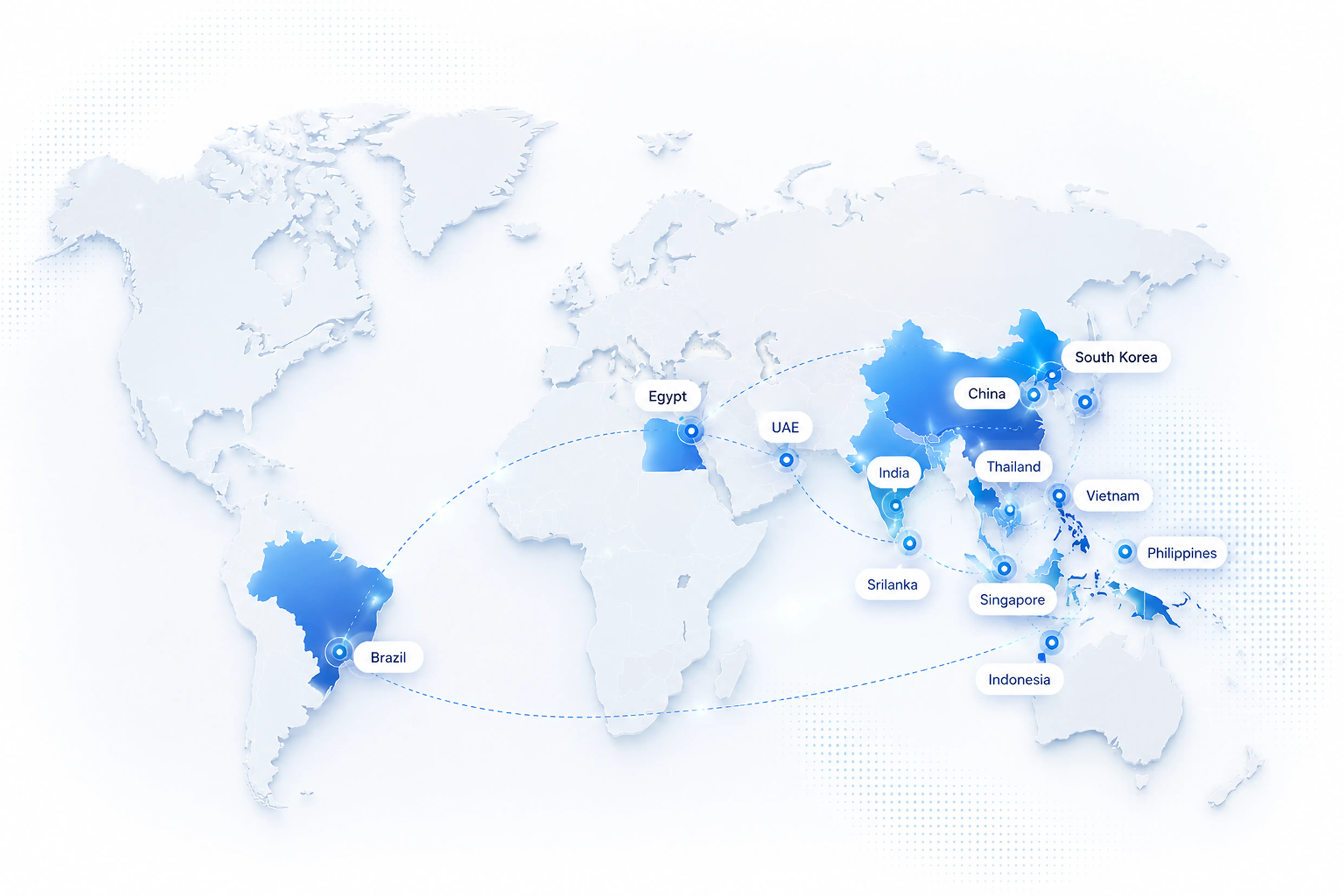 Tradeasia Global Presence World Map